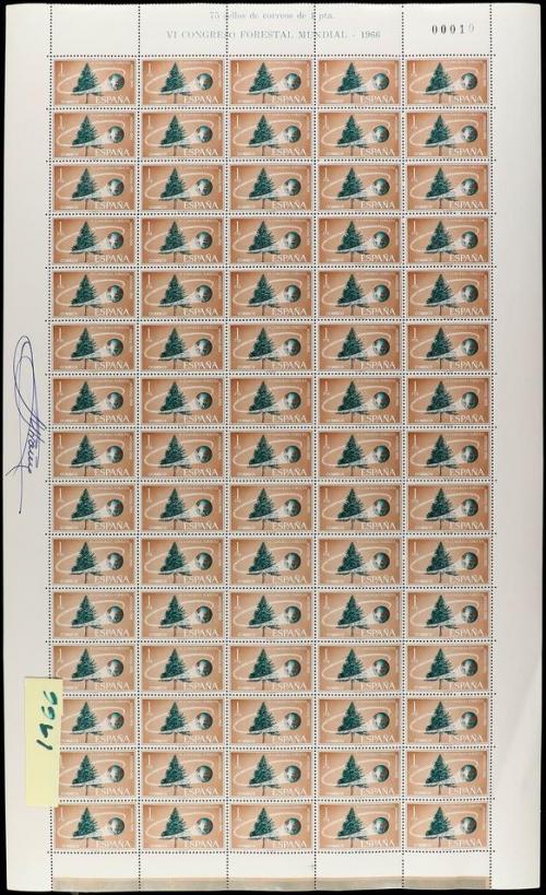 ESPAÑA. Conjunto de 10 hojas completas entre los años 1962-1