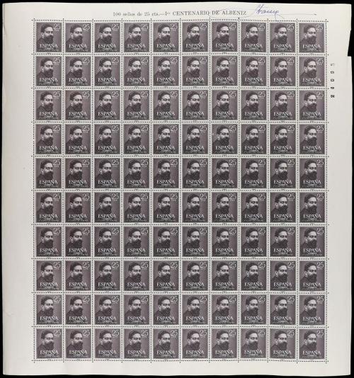 ESPAÑA. Conjunto de 10 hojas completas entre los años 1962-1