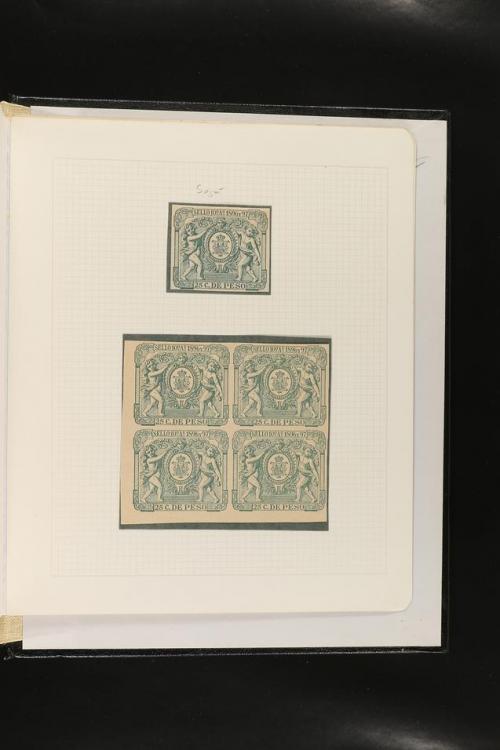 ESPAÑA. FALSOS FILATÉLICOS. Importante colección de referenc