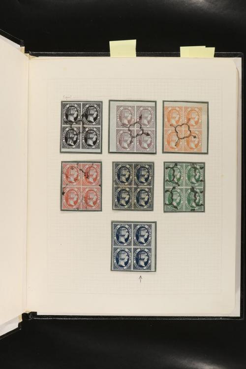 ESPAÑA. FALSOS FILATÉLICOS. Importante colección de referenc