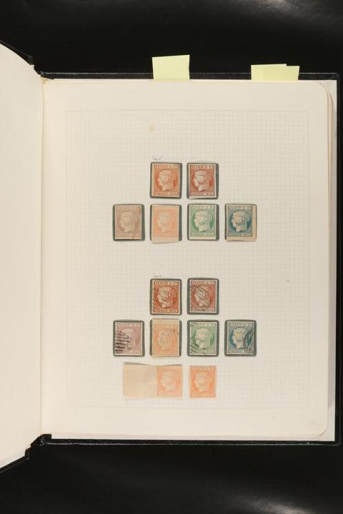 ESPAÑA. FALSOS FILATÉLICOS. Importante colección de referenc