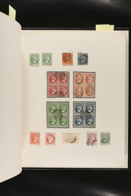 ESPAÑA. FALSOS FILATÉLICOS. Importante colección de referenc