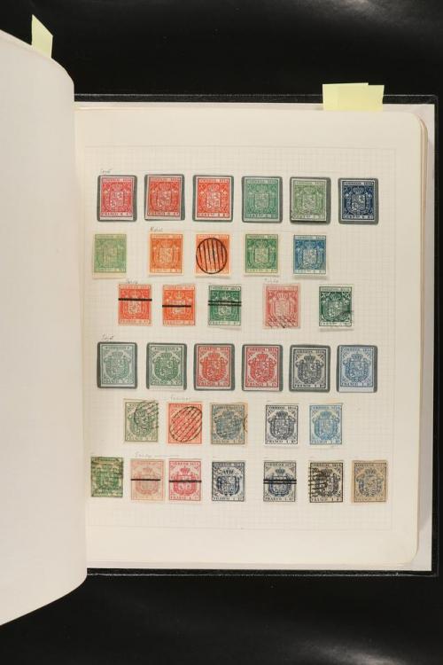 ESPAÑA. FALSOS FILATÉLICOS. Importante colección de referenc