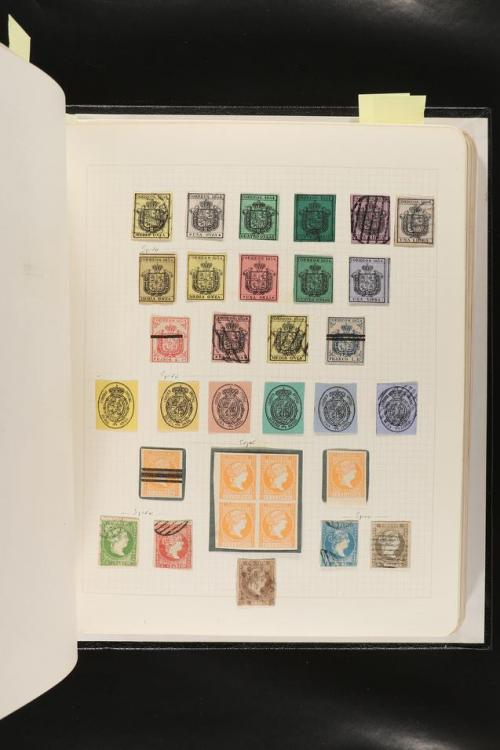 ESPAÑA. FALSOS FILATÉLICOS. Importante colección de referenc