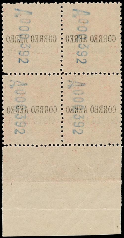 ** ESPAÑA. Ed. 293hh. 10 cts. carmín. Bloque de cuatro HABIL