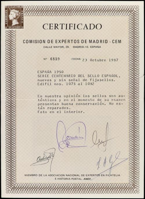 ** ESPAÑA. Ed. 1075/82. CENTENARIO. Serie completa. LUJO. Ce