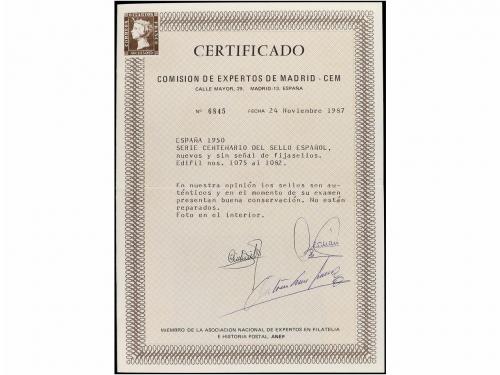 ** ESPAÑA. Ed. 1075/82. CENTENARIO. Serie completa. LUJO. Ce