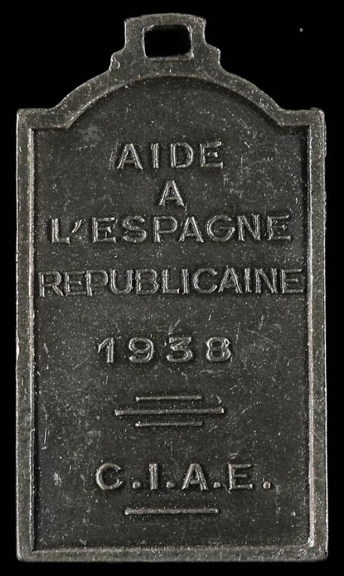 ESPAÑA GUERRA CIVIL. MEDALLA o colgante francés AIDE A L'ESP