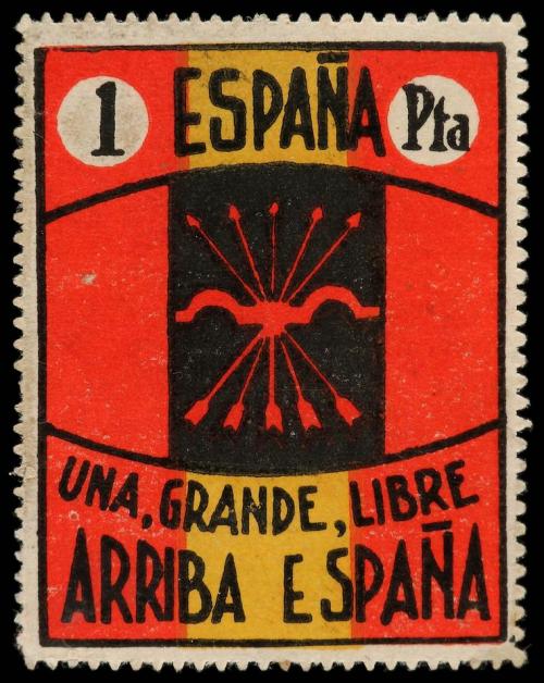 ESPAÑA GUERRA CIVIL. FALANGE ESPAÑOLA. 1 pta. multicolor, tr