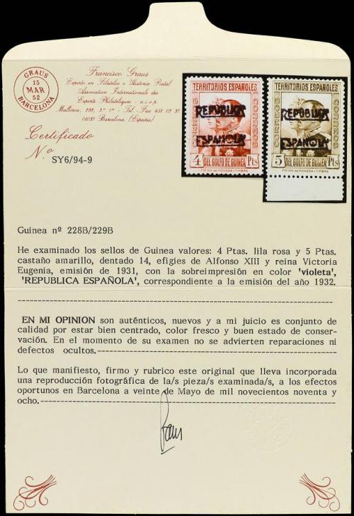 * COLONIAS ESPAÑOLAS: GUINEA. Ed. 216B/29B. SERIE COMPLETA, 