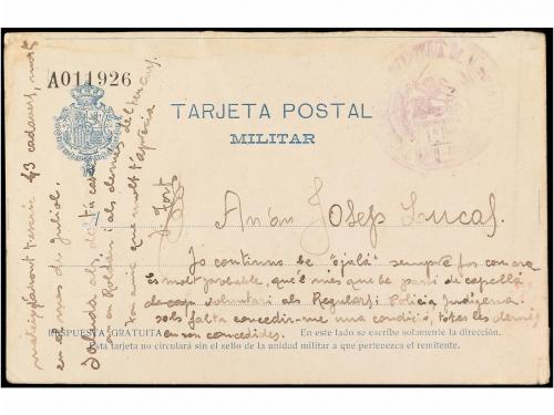 ✉ MARRUECOS. (1921 CA.). Entero Postal Militar de respuesta 