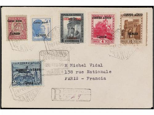 ✉ COLONIAS ESPAÑOLAS: TANGER. Ed. 108/13. 1939. TANGER a PAR