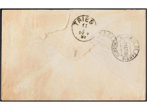 ✉ MARRUECOS. 1892. TANGER a AUSTRIA. Circulado con sello de 