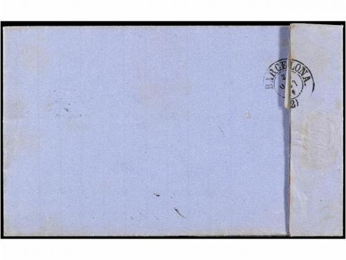 ✉ MARRUECOS. 1862. CEUTA a BARCELONA. 4 cuartos castaño, mat