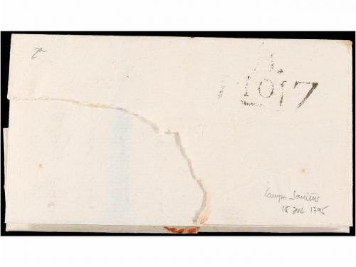 ✉ ESPAÑA: PREFILATELIA. 1795 (15 Julio). SANTENS a BARCELONA