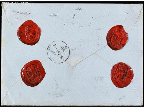 ✉ ESPAÑA. Ed. 221 (7). 1900. BARCELONA a SUIZA. 25 cts. azul