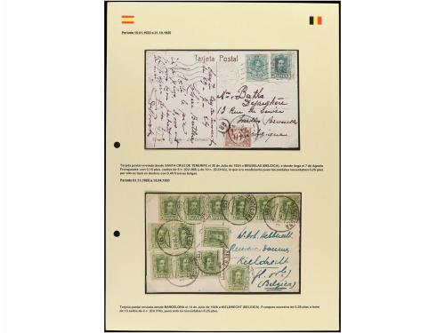 ✉ ESPAÑA. 1902-21. CONJUNTO de diez cartas dirigidas a BÉLGI