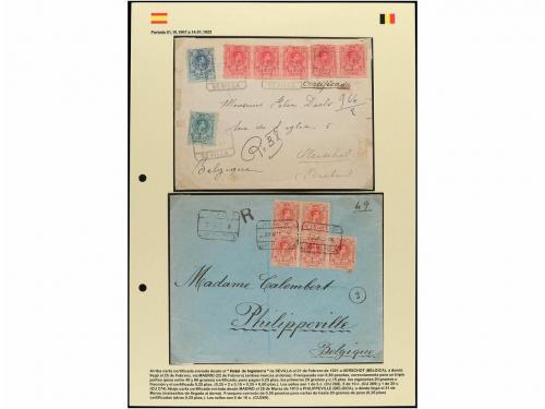 ✉ ESPAÑA. 1902-21. CONJUNTO de diez cartas dirigidas a BÉLGI