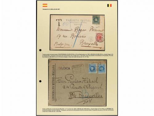 ✉ ESPAÑA. 1902-21. CONJUNTO de diez cartas dirigidas a BÉLGI