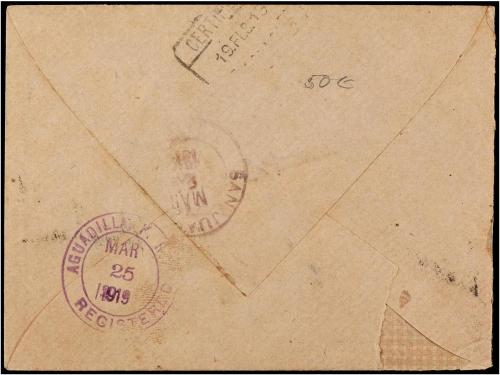 ✉ ESPAÑA. Ed. 274 (2). 1919. MANRESA a PUERTO RICO. 25 cts. 