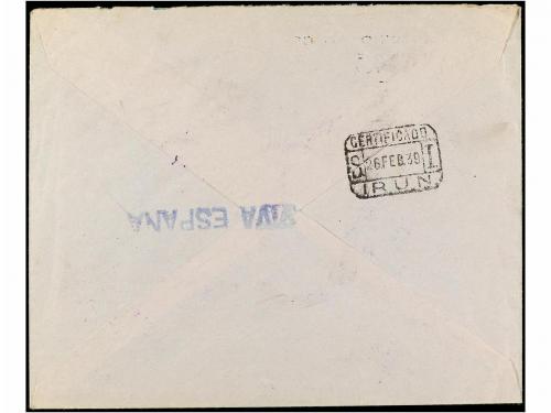 ✉ ANDORRA. 1939. BURGOS a ANDORRA. 40 cts. lila (2). Marca d