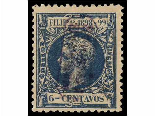 * COLONIAS ESPAÑOLAS: MARIANAS. Ed. 4. 6 cts. azul. MAGNÍFIC