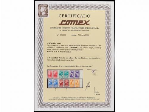 ** ANDORRA. Ed. B 1/6. Serie completa. LUJO. Cert. COMEX (de