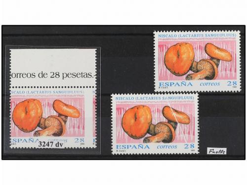 ** ESPAÑA. Ed. 3247 dv. SETAS. 28 pts. multicolor. Dos sello