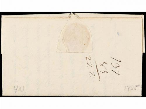 ✉ ESPAÑA: PREFILATELIA. 1835. BROZAS a MÉRIDA. Marca BROZAS 