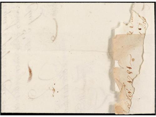 ✉ ESPAÑA: PREFILATELIA. 1781. BILBAO a FRANCIA. Marca lineal