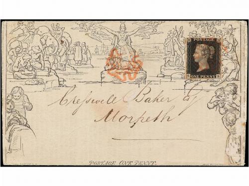 ✉ GRAN BRETAÑA. 1840 (2-11). LONDON to MORPETH. Mulready let