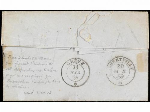 ✉ ITALIA ANTIGUOS ESTADOS: CERDEÑA. Sa. 15. 1859. UGINE. 20 