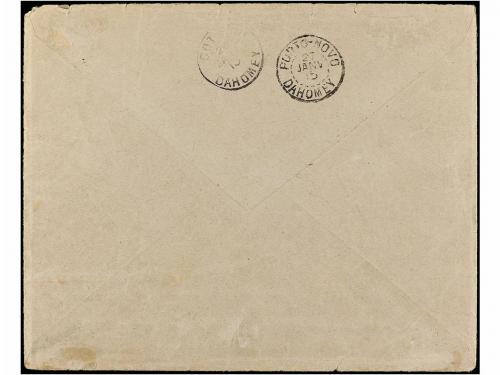 ✉ TOGO. 1915. ANECHO a PORTO NOVO (Dahomey). 10 s. 5 pf. ver