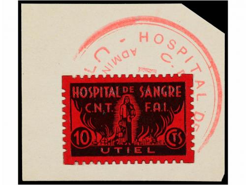 ESPAÑA GUERRA CIVIL. UTIEL. 10 cts. Hospital de Sangre. C.N.
