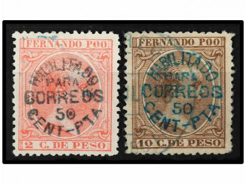 ° COLONIAS ESPAÑOLAS: FERNANDO POO. Ed. 24 y 28. 50 cent. s.