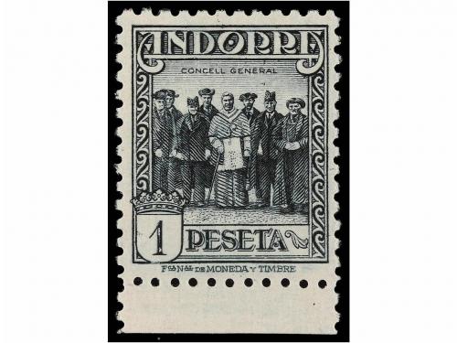 ** ANDORRA. Ed. 41. 1 pta. pizarra sin numeración al dorso. 
