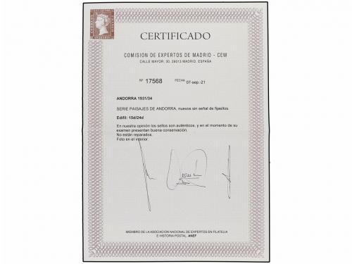 ** ANDORRA. Ed. 15d/24d. SERIE completa d. 11 1/2. Centraje 
