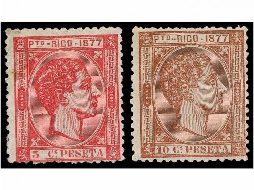 * PUERTO RICO. Ed. 13ec, 14ec. 5 cts. rosa y 10 cts. castaño