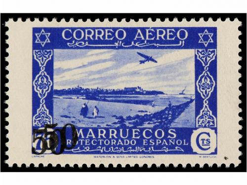 ** MARRUECOS. Ed. 373hh. 50 cts. s. 75 cts. azul. Sobrecarga
