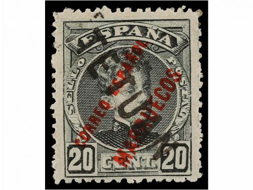 ** MARRUECOS. Ed. 27. 20 cts. negro. Magnífico ejemplar, RAR