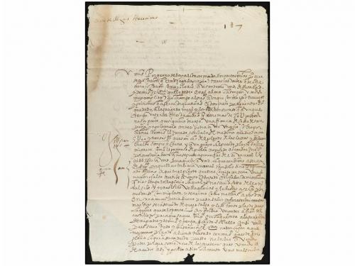 ✉ PERU. 1607 (20 Marzo). LIMA a SEVILLA (España). Carta comp