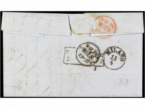 ✉ ITALIA ANTIGUOS ESTADOS: PARMA. Sa. 10. 1858. PARMA a MILÁ