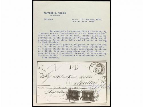 ✉ ITALIA ANTIGUOS ESTADOS: TOSCANA. Sa. 21. 1861. FRONTAL (F