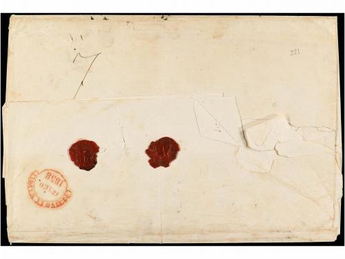 ✉ LEVANTE: CORREO FRANCES. 1858. ALEXANDRIA a NÁPOLES (Itali