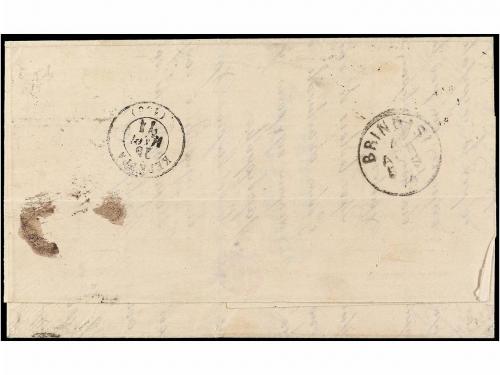 ✉ ITALIA. Sa. 17 (2), 20. 1871. MESINA a CORFÚ. 10 cts. ocre