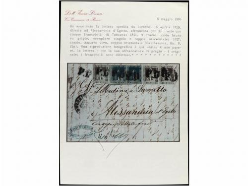 ✉ ITALIA ANTIGUOS ESTADOS: TOSCANA. Sa. 8 (2), 15a (3). 1859