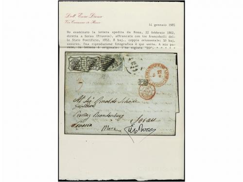 ✉ ITALIA ANTIGUOS ESTADOS: ESTADOS PONTIFICIOS. 1862. ROMA a