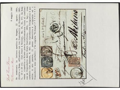 ✉ ITALIA ANTIGUOS ESTADOS: ESTADOS PONTIFICIOS. Sa. 6A. 1864