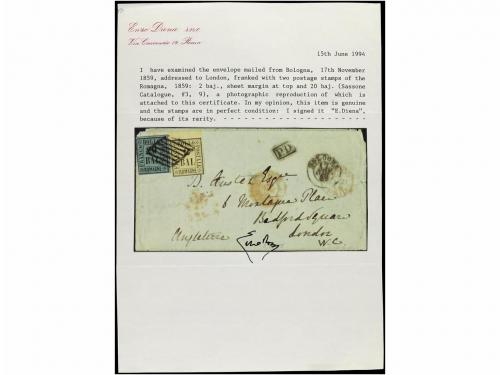 ✉ ITALIA ANTIGUOS ESTADOS: ROMAÑA. Sa. 5, 9. 1859. BOLOGNA a