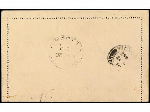 ✉ MACAO. 1910. MACAO a AUSTRIA. Entero Postal de 4 avos con 